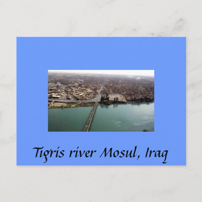 Cartão Postal O rio Tigris Mosul, Iraque (Frente)