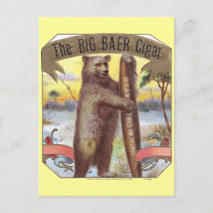 Cartão Postal O Rótulo de Charuto Big Baer