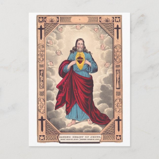 Cartão Postal O Sagrado Coração de Jesus (Frente)
