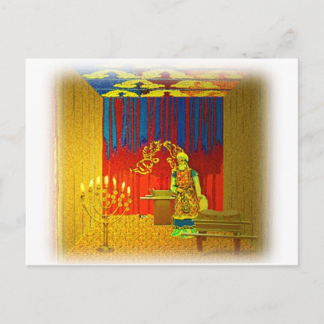 Cartão Postal O Sagrado Lugar do Tabernáculo com Sacerdote Alto (Frente)