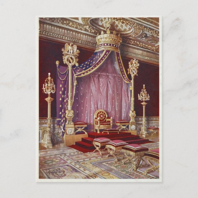 Cartão Postal O Salle du Trone no Palácio de Edwin Foley (Frente)
