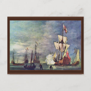 Cartão Postal O Salute De Willem Van De Velde O Mais Jovem