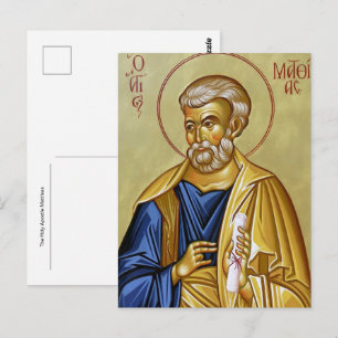 Cartão Postal O Santo Apóstolo Matias Ícone Cristão Ortodoxo 