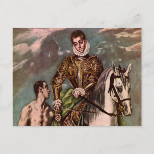 Cartão Postal O Santo Martin e o Beggar de El Greco, cerca de 16