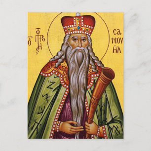 Cartão Postal O Santo Profeta Samuel Ícone Cristão Ortodoxo   