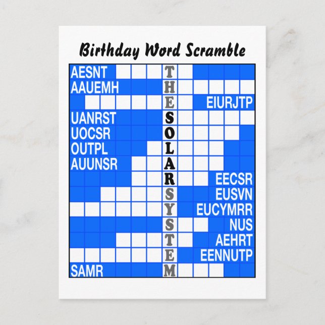 Cartão Postal O Scramble do sistema solar (Frente)