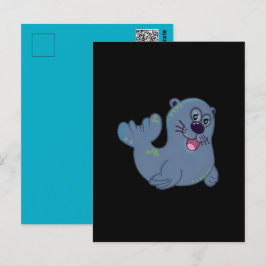 Cartão Postal O Selo Do Tecido No Caractere Do Logotipo Zazzle M