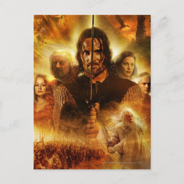 Cartão Postal O SENHOR DOS ANÉIS: ROTK Aragorn Movie Poster (Frente)