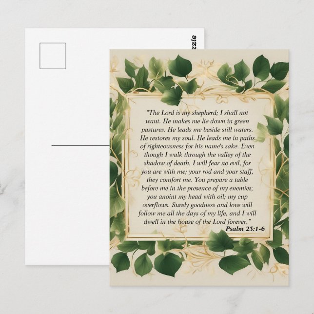 Cartão Postal O Senhor é a minha prece pastora (Frente/Verso)