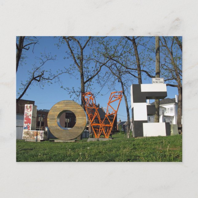 Cartão Postal O símbolo LOVEworks de Harrisonburg Virginia (Frente)