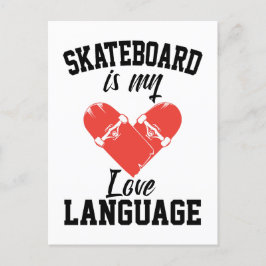 Cartão Postal O skate é a minha língua de amor - skate engraçado