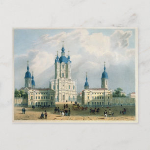 Cartão Postal O Smolny Cloister em Ruas. Petersburgo