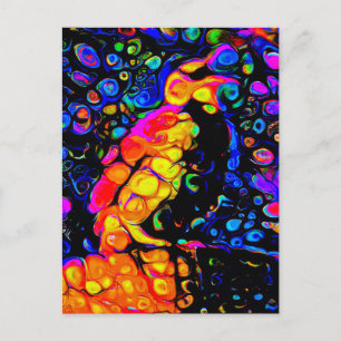 Cartão Postal O Solitário Pássaro 4: Estilo de Arte Líquida
