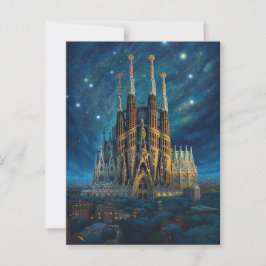 Cartão Postal O Sonho Estrelado de Gaudi | Barcelona Sagrada Fam