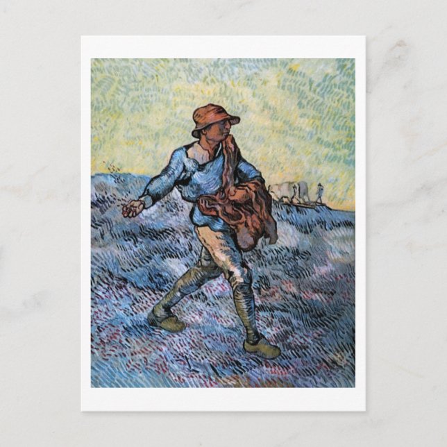 Cartão Postal O Sower (após Millet), Van Gogh Fine Art (Frente)