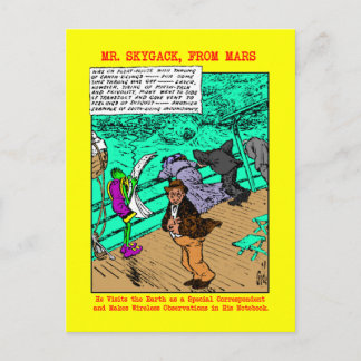Cartão Postal O Sr. Skygack Observa Passageiros Enjoados