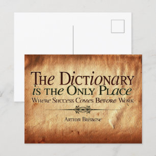 Cartão Postal O sucesso vem antes do trabalho