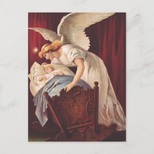 Cartão Postal O sussurro de anjo perto do berço