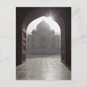 Cartão Postal O Taj Mahal fez a porta passar para a