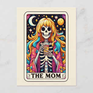 Cartão Postal O Tarot da Mamãe Café Esqueleto Hippie Mãe