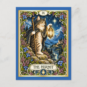Cartão Postal O Tarot do Gato Eremita - Solidão e Sabedoria