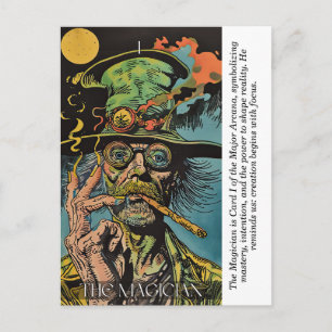 Cartão Postal O Tarot do Mágico Retro Místico Arte do Arcanos Ma