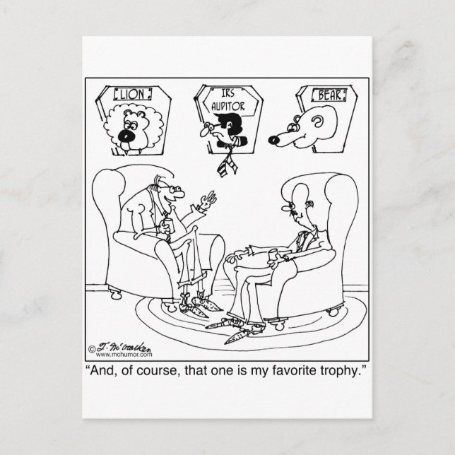 Cartão Postal O Taxidermist e o Auditor da IRS (Frente)