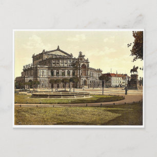 Cartão Postal O teatro Altstadt, Dresden, Saxónia, Alemanha
