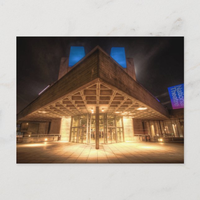 Cartão Postal O teatro nacional, o Southbank de Londres (Frente)