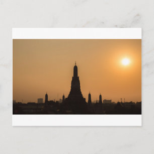 Cartão Postal O templo de Wat Arun Silhouette Tailândia Bangkok