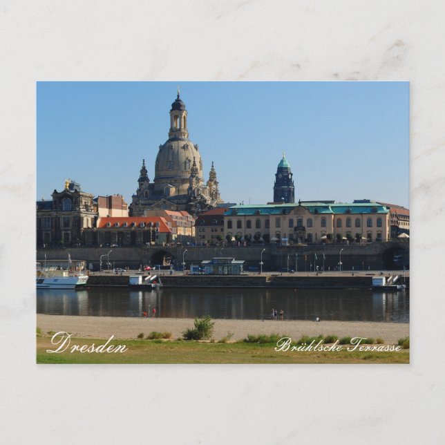 Cartão Postal O terraço Brühlsche em Dresden (Frente)