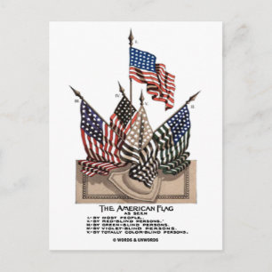 Cartão Postal O Teste de Visão da Bandeira Americana (Vintage Hi