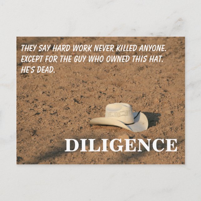 Cartão Postal O trabalho de duro não o matar (prometo) (Frente)