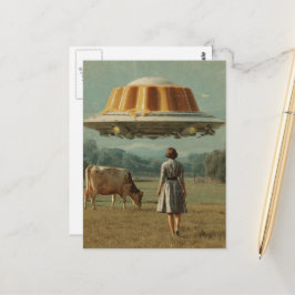 Cartão Postal O tratamento de OVNI com flan voador