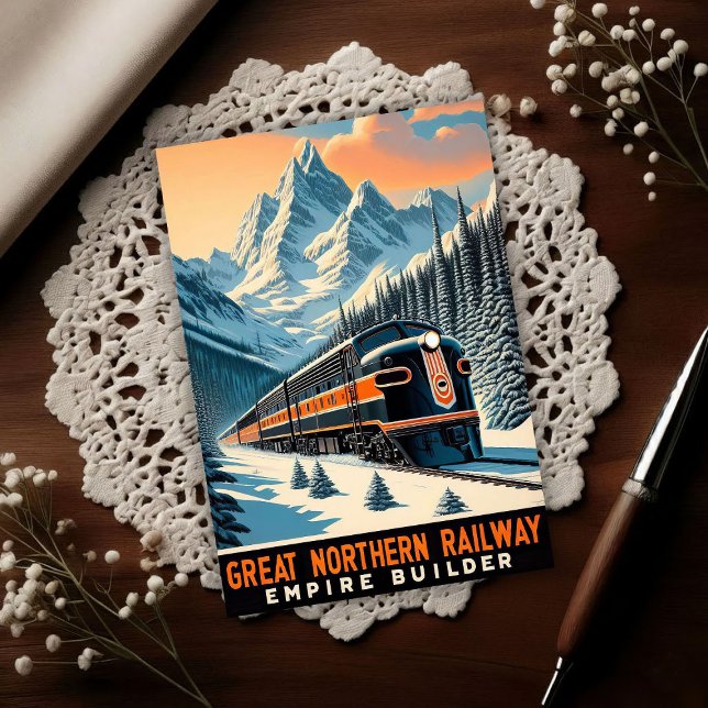 Cartão Postal O Trem Empire Builder Vintage (Criador carregado)