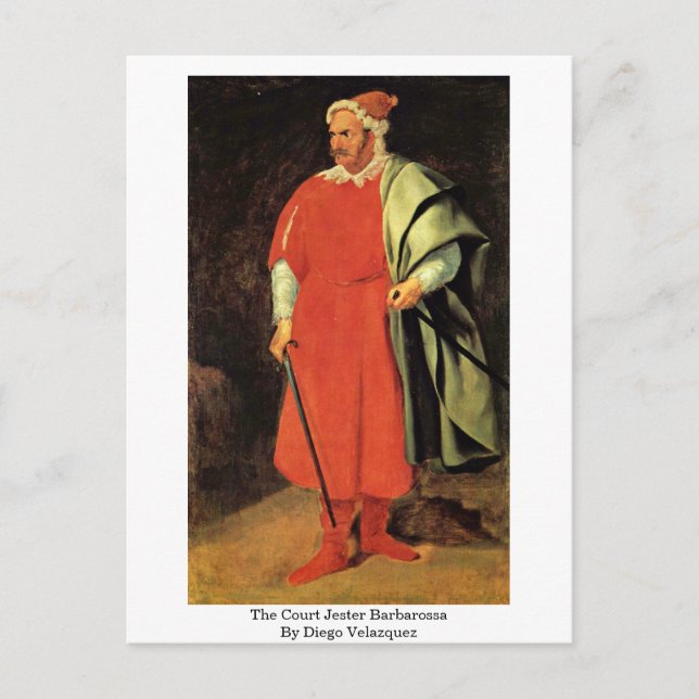 Cartão Postal O Tribunal Jester Barbarossa De Diego Velazquez (Frente)