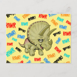Cartão Postal O Tricerátopo diz "Rawr!"