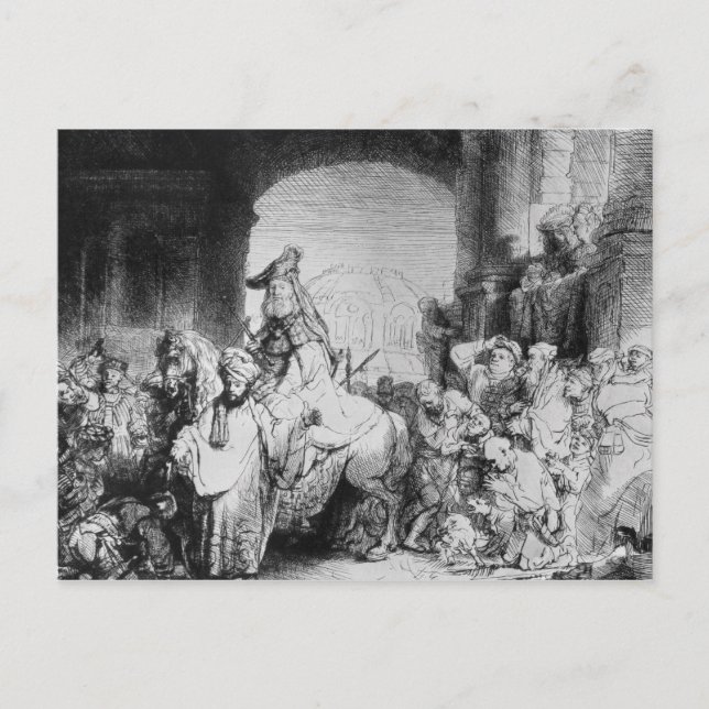 Cartão Postal O triunfo de Mordecai, c.1640 (Frente)