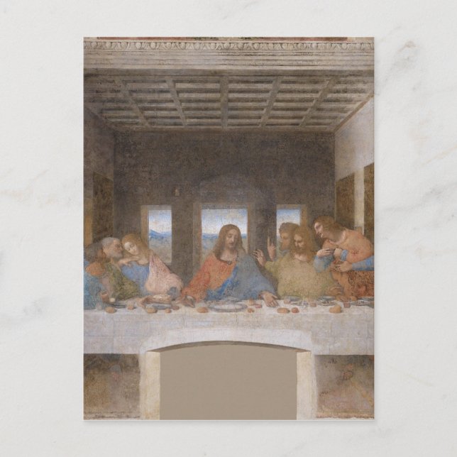 Cartão Postal O último jantar de Leonardo Da Vinci (Frente)