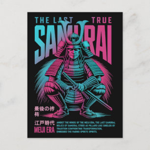 Cartão Postal O Último Verdadeiro Samurai Guerreiro Meiji Vector