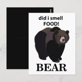 Cartão Postal O Urso Cheirava Um Urso Engraçado Da Comida