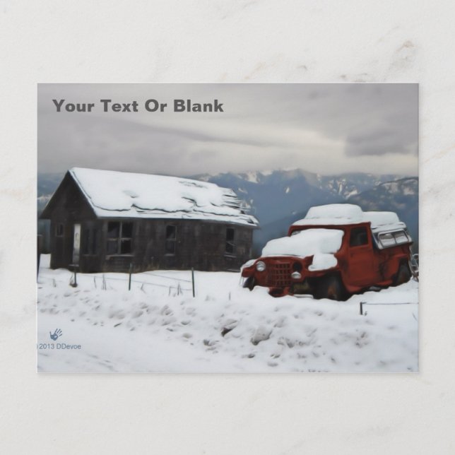 Cartão Postal O velho caminhão vermelho (Frente)