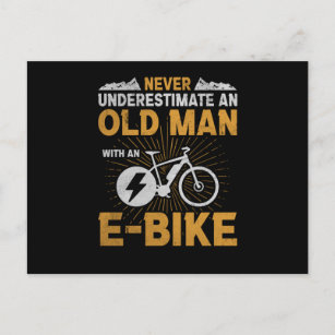 Cartão Postal O Velho E-Bike, Andando de bicicleta de bicicleta 