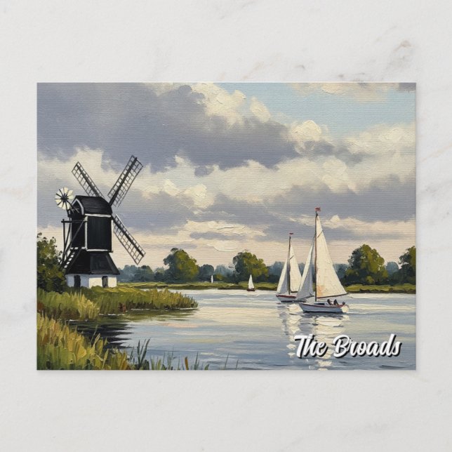 Cartão Postal O Viagem da Broads England (Frente)