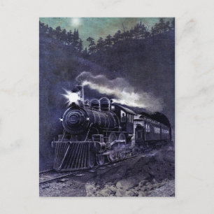 Cartão Postal O Victorian coloriu gravura a água-forte - trem d
