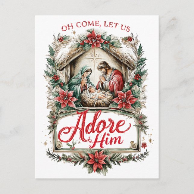 Cartão Postal Ó Vinde Adoremos a Ele (Frente)