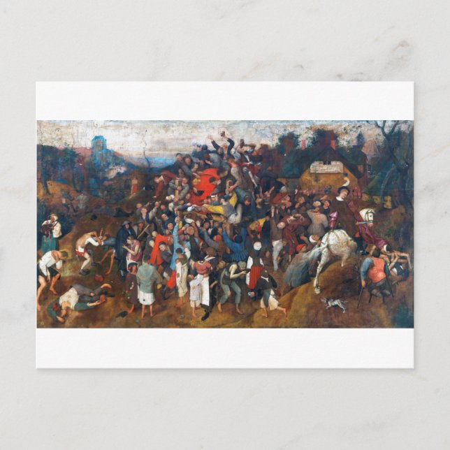 Cartão Postal O Vinho do Dia de Martin Santo, Pieter Bruegel (Frente)
