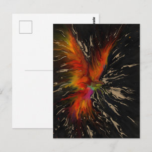 Cartão Postal O Voo da Fênix – Renascimento Abstrato Ígneo