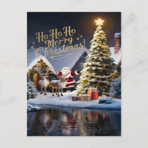 Cartão Postal O Voo Mágico das Renas de Papai Noel