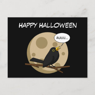 Cartão Postal O Werebird - Blackbird Uivando para a Lua Quadrinh